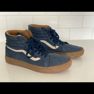 VANS BLUE LEATHER HIGHTOPS